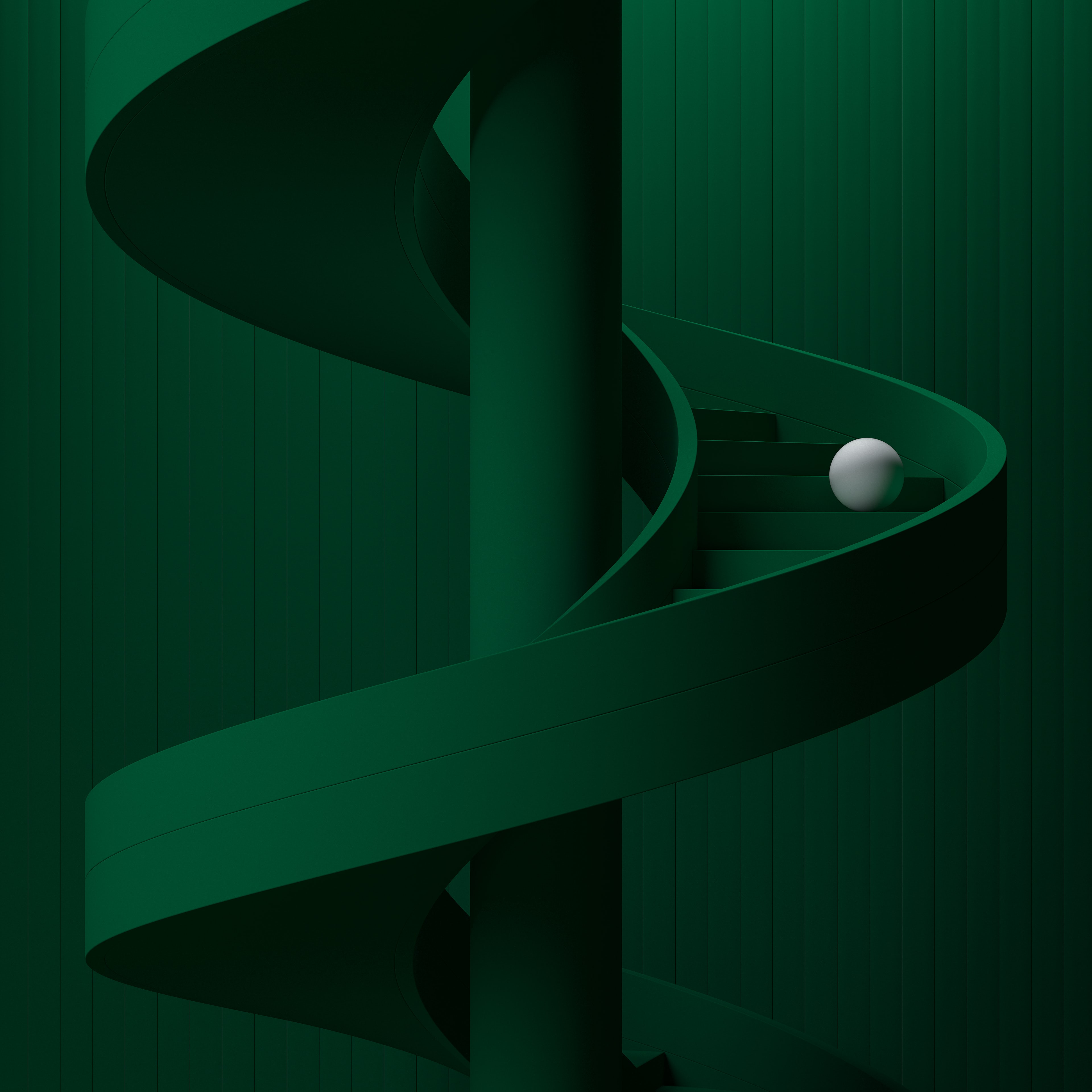 Bytyk facility — architectural sphere at the terminus of a spiral form.