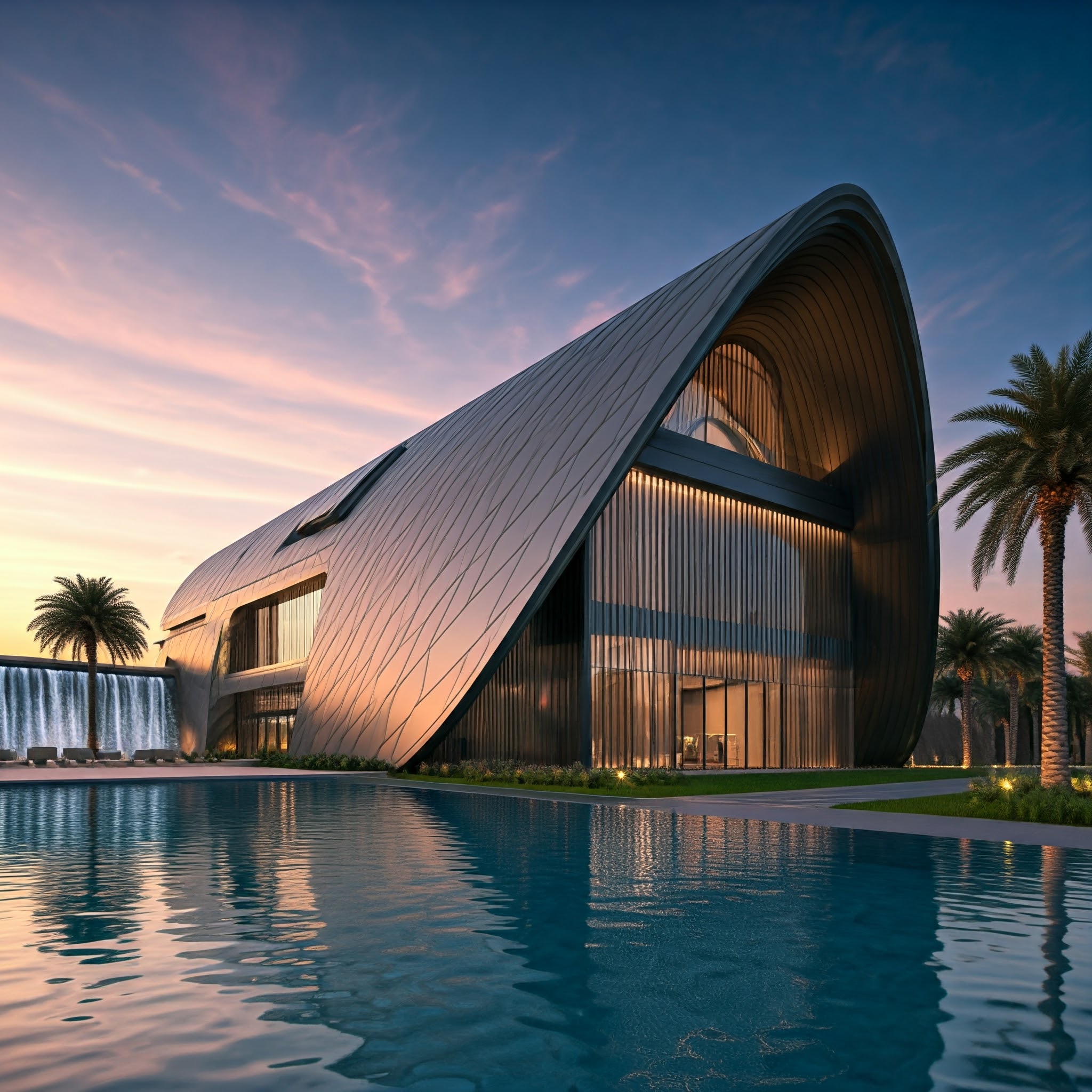 Bytyk BYT-04 Elitest villa — architectural render, dark-graded.