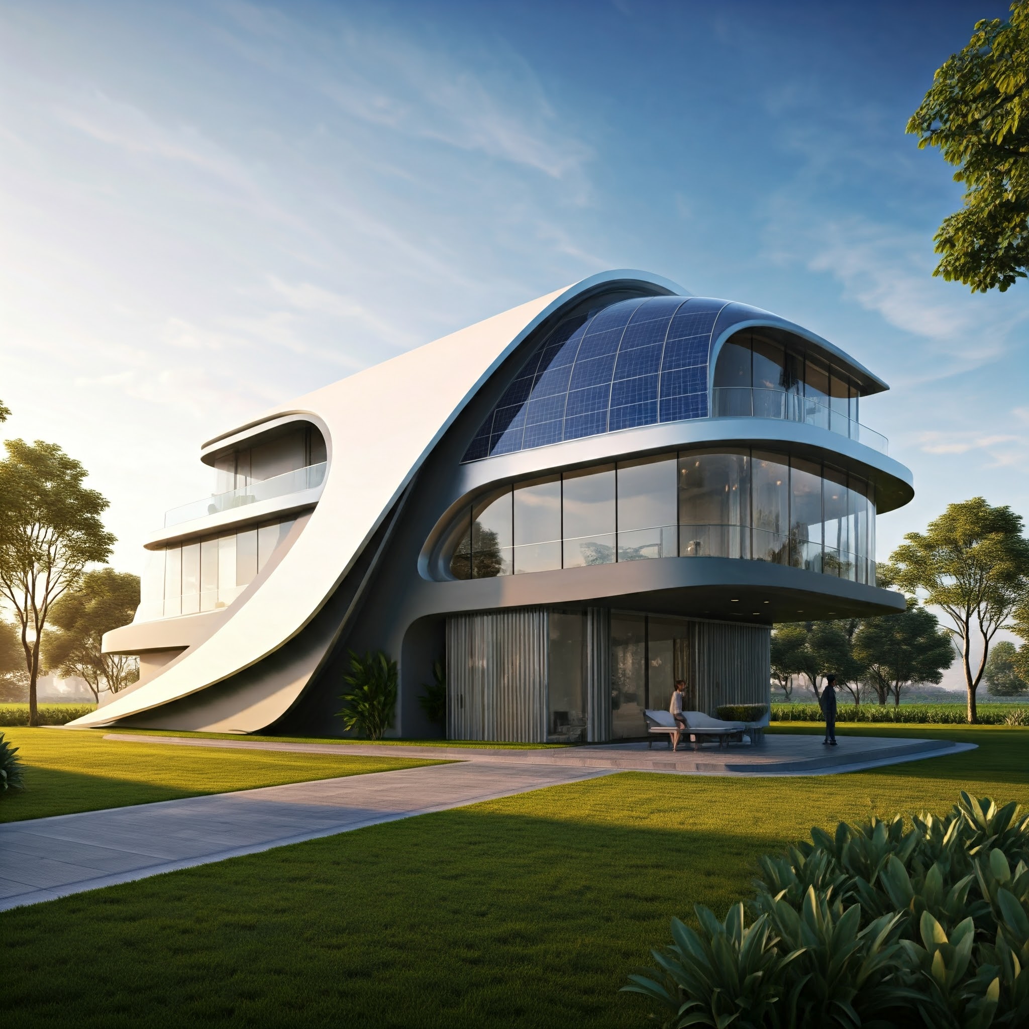 Dynamic villa — Bytyk configuration BYT-06, architectural render.